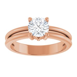 10K Rose Gold 5.8 mm Round Ring Mounting – image 5