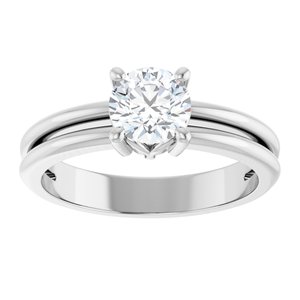 10K White Gold 5.8 mm Round Ring Mounting – image 5