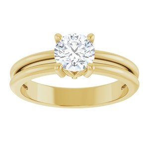 14K Yellow Gold 5.8 mm Round Ring Mounting – image 5
