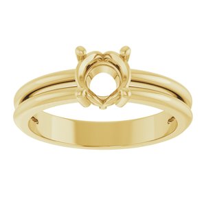 10K Yellow Gold 5.8 mm Round Ring Mounting – image 6