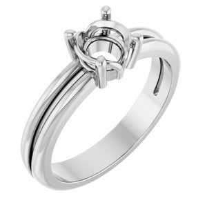 14K X1 White Gold 5.8 mm Round Ring Mounting – image 2