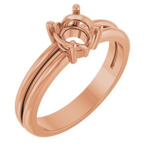 14K Rose Gold 5.8 mm Round Ring Mounting – image 2