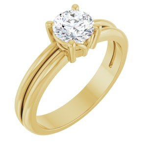 14K Yellow Gold 5.8 mm Round Ring Mounting