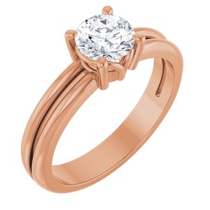 10K Rose Gold 5.8 mm Round Ring Mounting