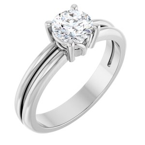 10K White Gold 5.8 mm Round Ring Mounting