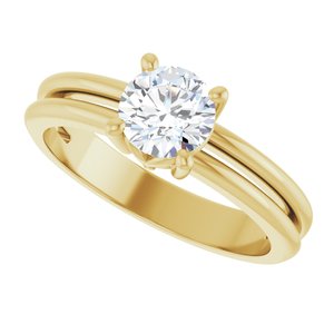 14K Yellow Gold 5.8 mm Round Ring Mounting – image 8