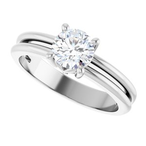 14K X1 White Gold 5.8 mm Round Ring Mounting – image 8
