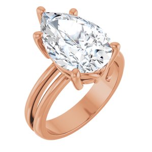 18K Rose Gold 15x10 mm Pear Ring Mounting