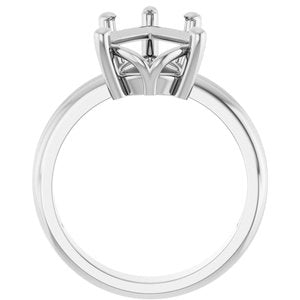 10K White Gold 15x10 mm Pear Ring Mounting – image 4