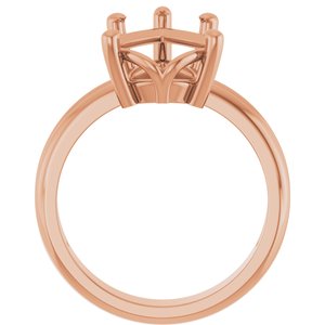 18K Rose Gold 15x10 mm Pear Ring Mounting – image 4