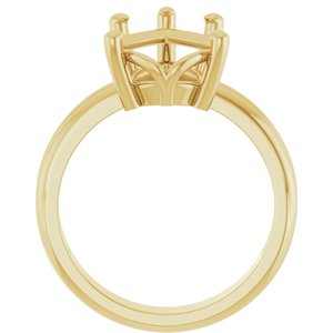 10K Yellow Gold 15x10 mm Pear Ring Mounting – image 4