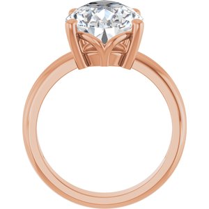 10K Rose Gold 15x10 mm Pear Ring Mounting – image 3