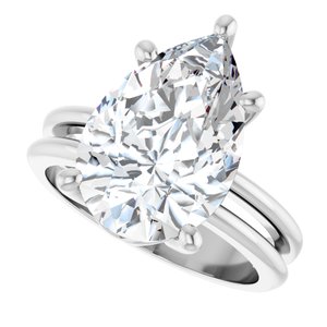 Sterling Silver 15x10 mm Pear Ring Mounting – image 8