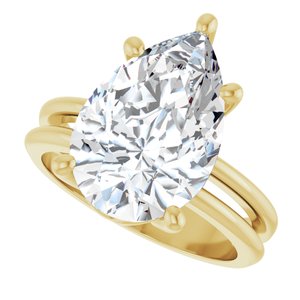 18K Yellow Gold 15x10 mm Pear Ring Mounting – image 8