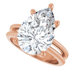18K Rose Gold 15x10 mm Pear Ring Mounting – image 8