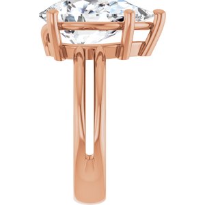 10K Rose Gold 15x10 mm Pear Ring Mounting – image 7