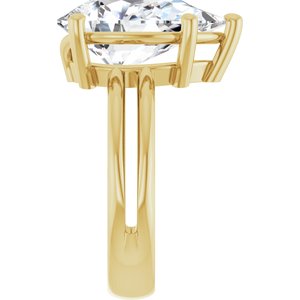 14K Yellow Gold 15x10 mm Pear Ring Mounting – image 7