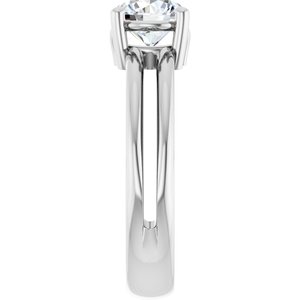 10K White Gold 6.5 mm Round Ring Mounting – image 7