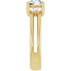 18K Yellow Gold 6.5 mm Round Ring Mounting – image 7