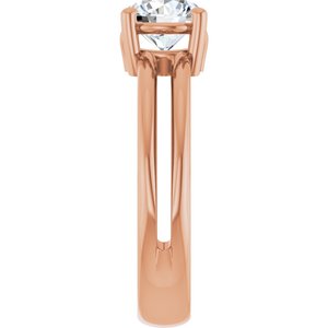 18K Rose Gold 6.5 mm Round Ring Mounting – image 7