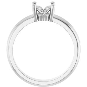 10K White Gold 6.5 mm Round Ring Mounting – image 4