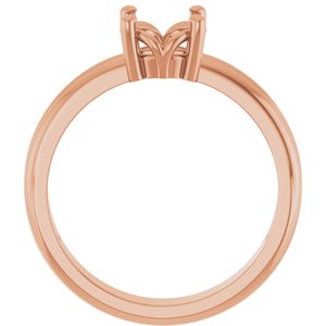 10K Rose Gold 6.5 mm Round Ring Mounting – image 4