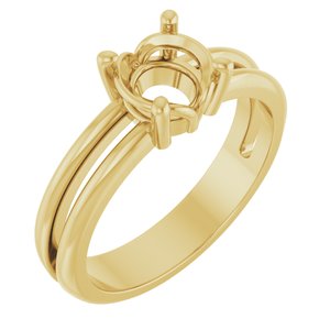10K Yellow Gold 6.5 mm Round Ring Mounting – image 2
