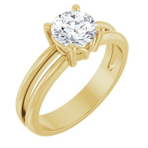 18K Yellow Gold 6.5 mm Round Ring Mounting