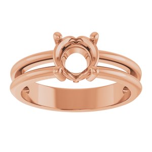 18K Rose Gold 6.5 mm Round Ring Mounting – image 6