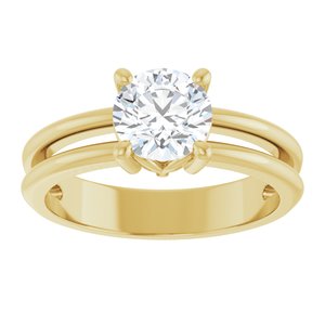 10K Yellow Gold 6.5 mm Round Ring Mounting – image 5