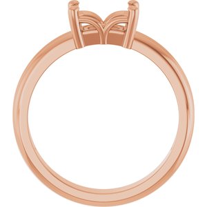 10K Rose Gold 7x5 mm Emerald Ring Mounting – image 4