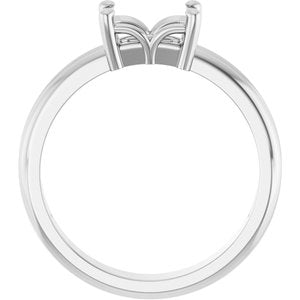 14K White Gold 7x5 mm Emerald Ring Mounting – image 4
