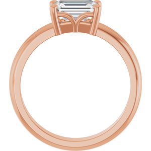 18K Rose Gold 7x5 mm Emerald Ring Mounting – image 3