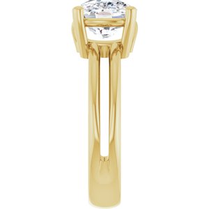 18K Yellow Gold 10x8 mm Elongated Cushion Ring Mounting – image 7
