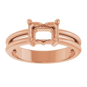 18K Rose Gold 7x5 mm Emerald Ring Mounting – image 6