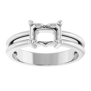 Continuum Sterling Silver 7x5 mm Emerald Ring Mounting – image 6