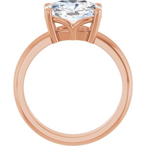 10K Rose Gold 10x8 mm Elongated Cushion Ring Mounting – image 3