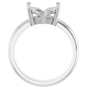 10K White Gold 10x8 mm Elongated Cushion Ring Mounting – image 4