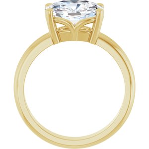 10K Yellow Gold 10x8 mm Elongated Cushion Ring Mounting – image 3