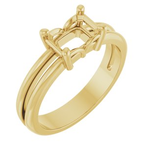 14K Yellow Gold 7x5 mm Emerald Ring Mounting – image 2