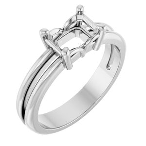 Platinum 7x5 mm Emerald Ring Mounting – image 2