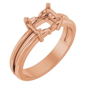 10K Rose Gold 7x5 mm Emerald Ring Mounting – image 2