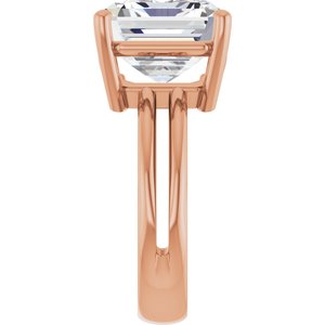 10K Rose Gold 13x11 mm Emerald Ring Mounting – image 7