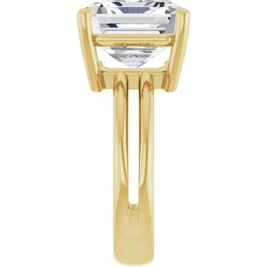 18K Yellow Gold 13x11 mm Emerald Ring Mounting – image 7