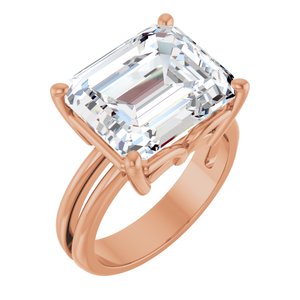 10K Rose Gold 13x11 mm Emerald Ring Mounting