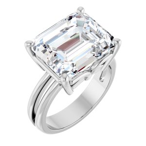 18K White Gold 13x11 mm Emerald Ring Mounting