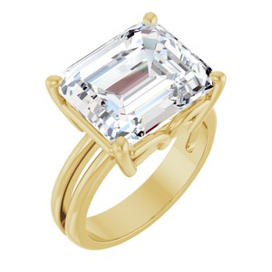 18K Yellow Gold 13x11 mm Emerald Ring Mounting