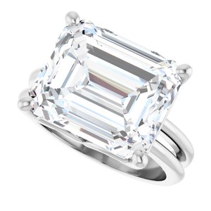 10K White Gold 13x11 mm Emerald Ring Mounting – image 8