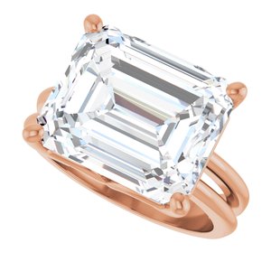 10K Rose Gold 13x11 mm Emerald Ring Mounting – image 8