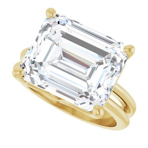 10K Yellow Gold 13x11 mm Emerald Ring Mounting – image 8